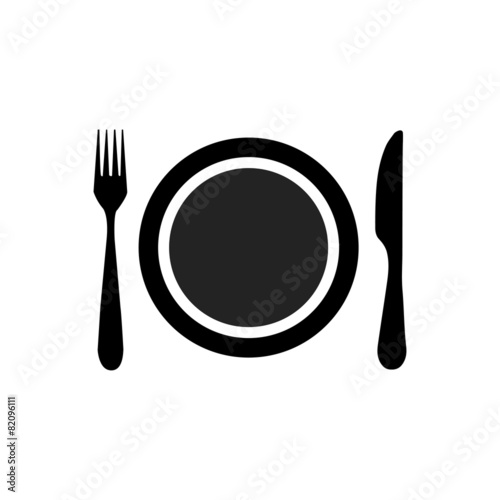 Dish, fork and knife