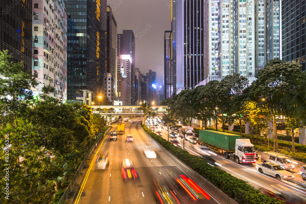 Fototapeta premium Hong Kong night rush