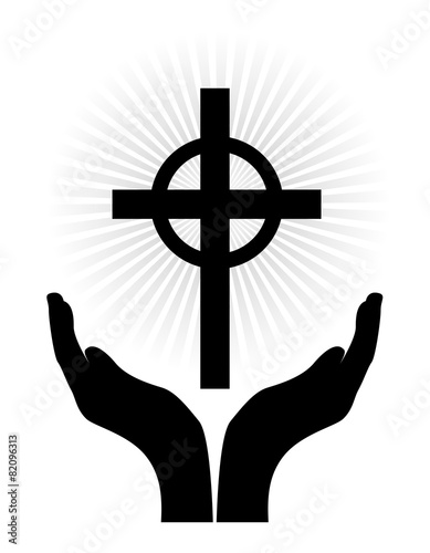 OPen hands and cross