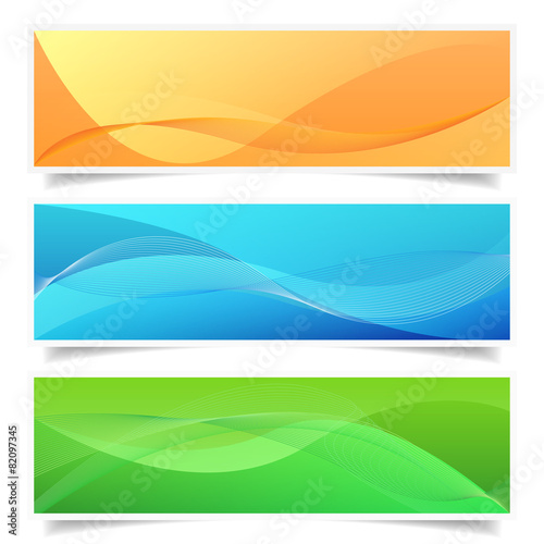 Abstract Banner Set Shadow Effect