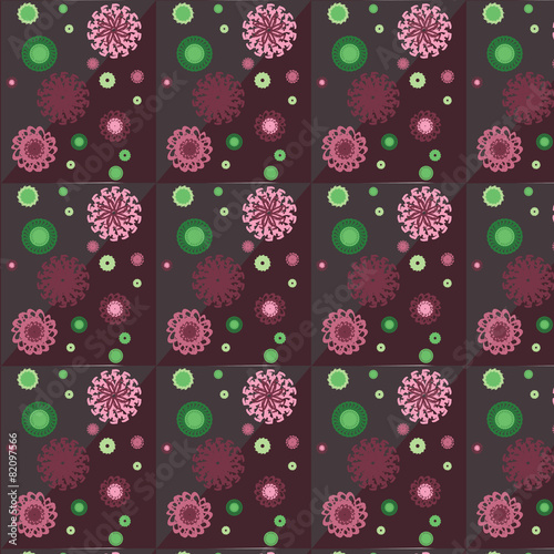 Vector seamless pattern with abstract flowers.