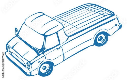 Pickup truck. Classic truck. Isolated vector illustration