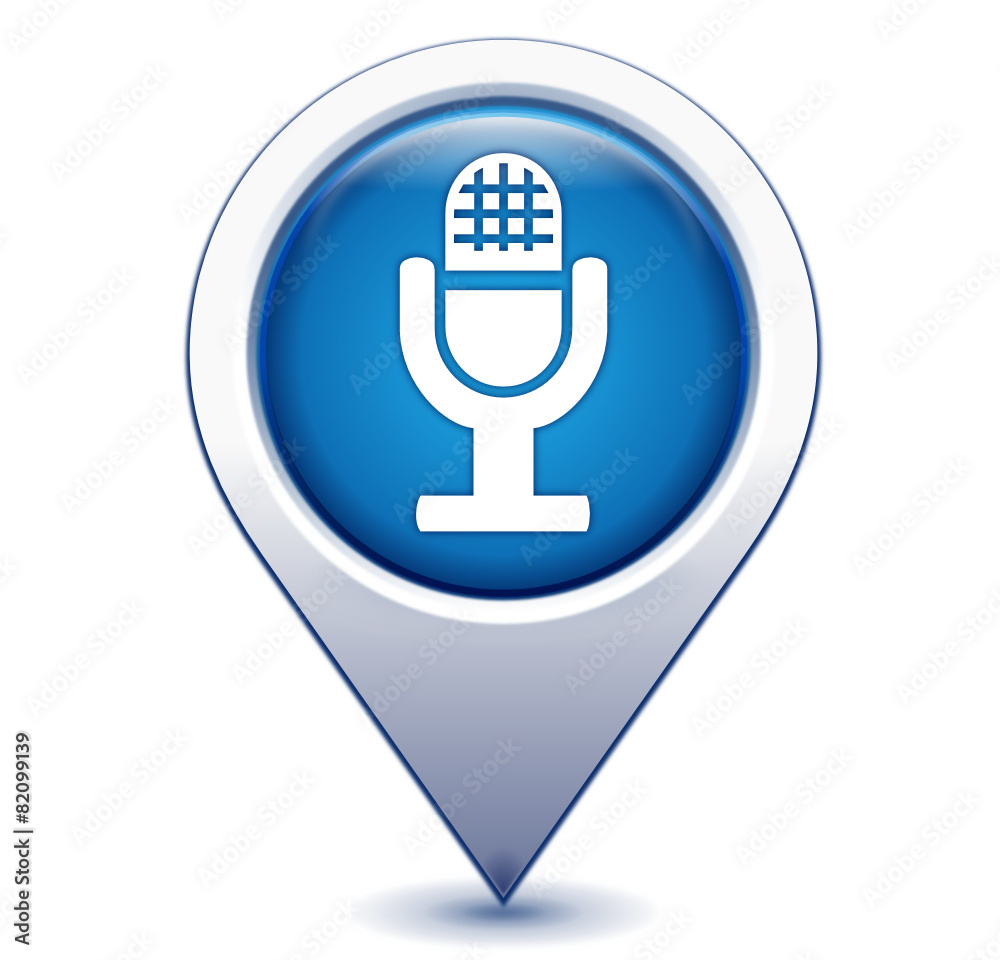 micro sur marqueur géolocalisation bleu