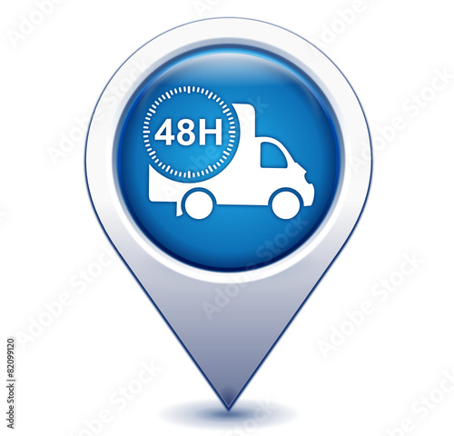 livraison 48 heures sur marqueur géolocalisation bleu