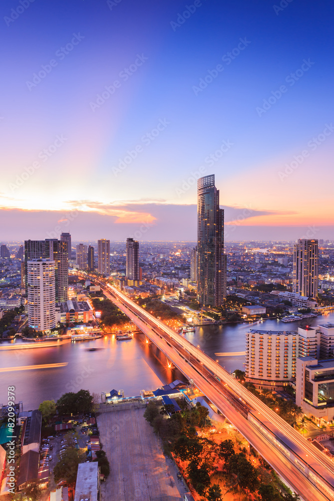 Bangkok Cityscape - obrazy, fototapety, plakaty 