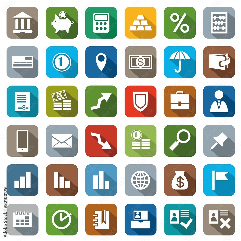 Icons colored Finance Icons colored Finance