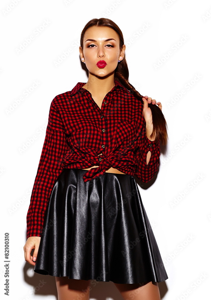 funny stylish hipster girl model in casual summer cloth funny stylish hipster girl model in casual summer cloth