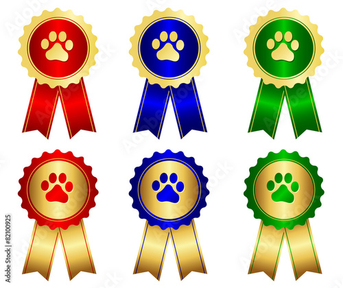 Dog show winner award ribbon