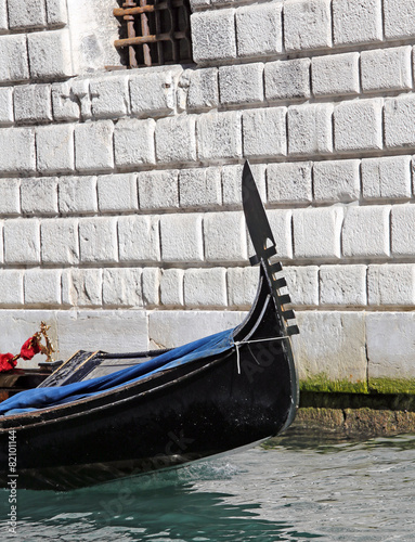 detail of the prow of the Gondola in Venice