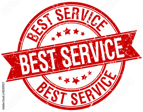 best service grunge retro red isolated ribbon stamp