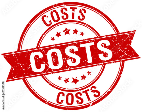 costs grunge retro red isolated ribbon stamp