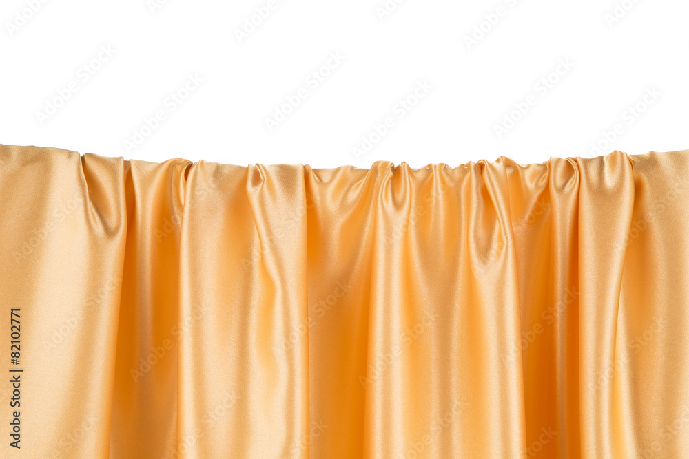 Golden silk drapery. Golden silk drapery.