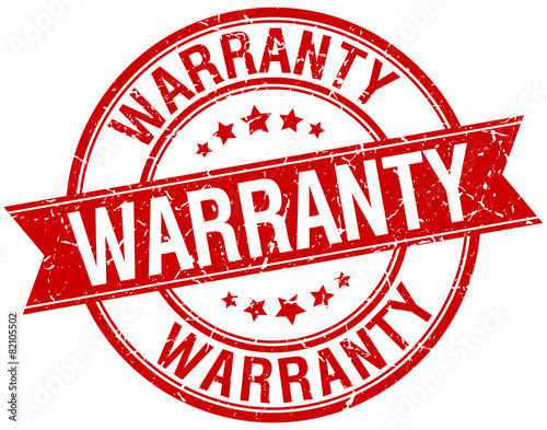 warranty grunge retro red isolated ribbon stamp