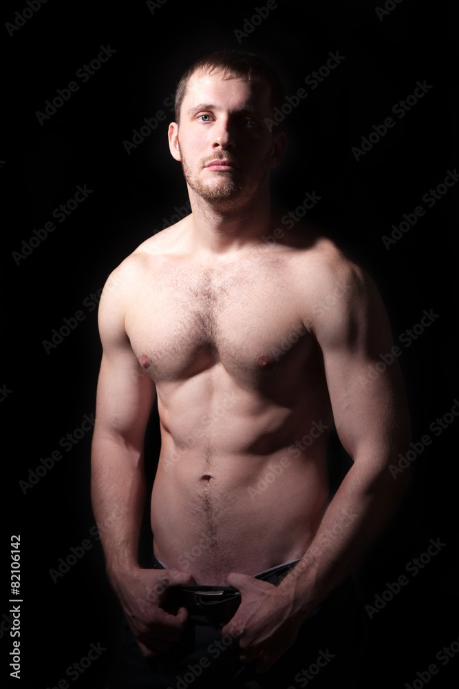 Portrait of shirtless handsome man