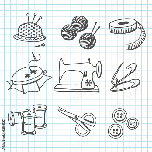 Sewing Icons Doodle