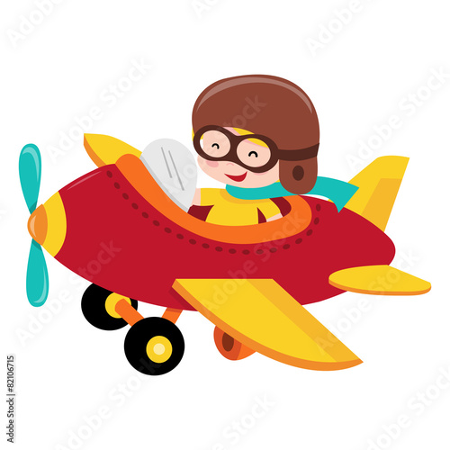 Happy Flying Pilot Kid
