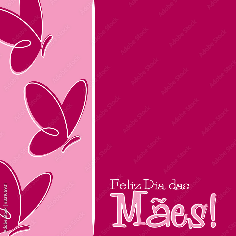 Hand Drawn Portuguese Happy Mother's Day card in vector format. Hand Drawn Portuguese Happy Mother's Day card in vector format.