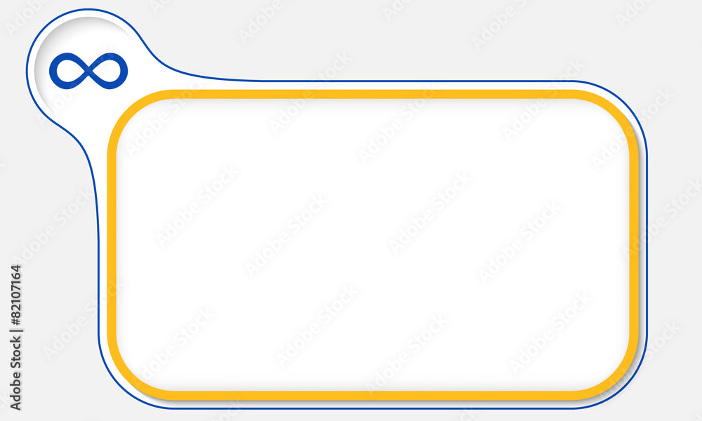 Blue frame for your text and infinity icon Blue frame for your text and infinity icon