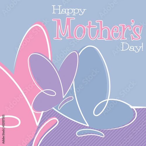Hand Drawn Happy Mother's Day card in vector format.