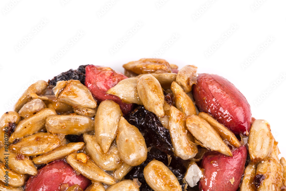 Cookie with sunflower seeds, nuts and raisins Cookie with sunflower seeds, nuts and raisins