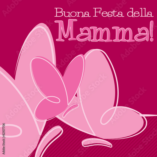 Hand Drawn Italian Happy Mother's Day card in vector format.