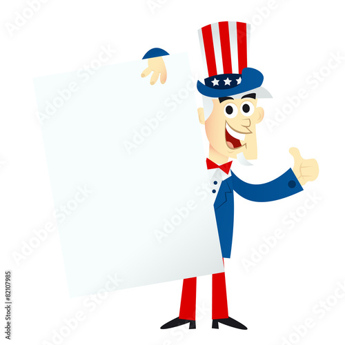 Uncle Sam With Blank Sign