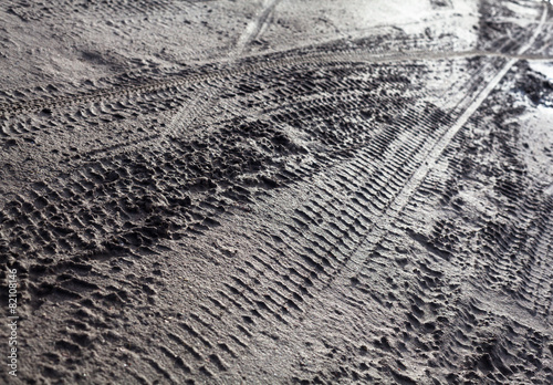 Εκτύπωση καμβά Wheel tracks on the dirt road