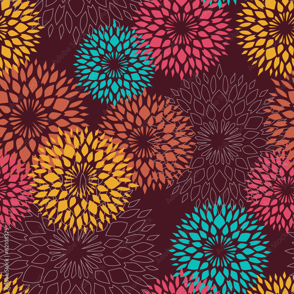 Autumn Floral Seamless Pattern Background Autumn Floral Seamless Pattern Background