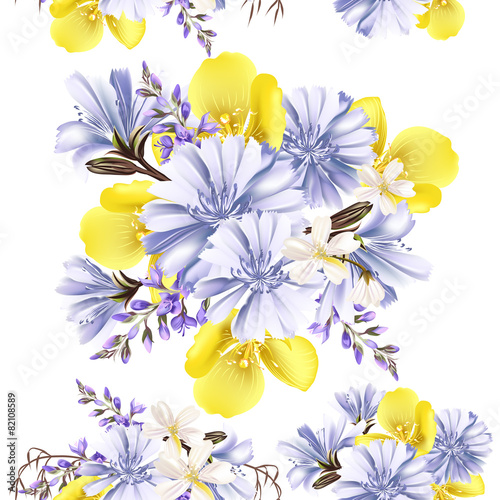 Fototapeta Naklejka Na Ścianę i Meble -  Flower seamless pattern with flowers