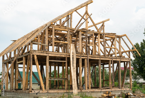 Wooden framing of the new house