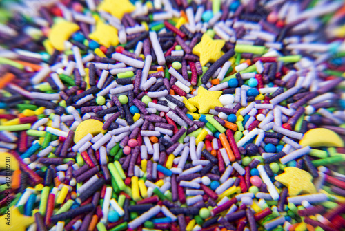 Macro of Mix of colorful Sugar powder background