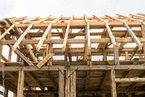 Wooden framing of the new house