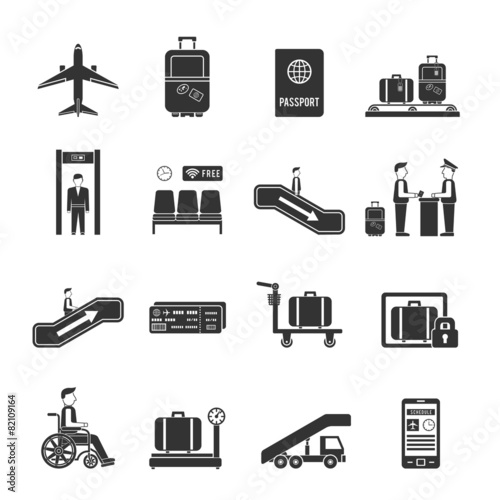 Airport travel icons