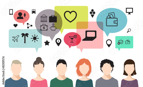 vector banner of speaking people, chat, teem work