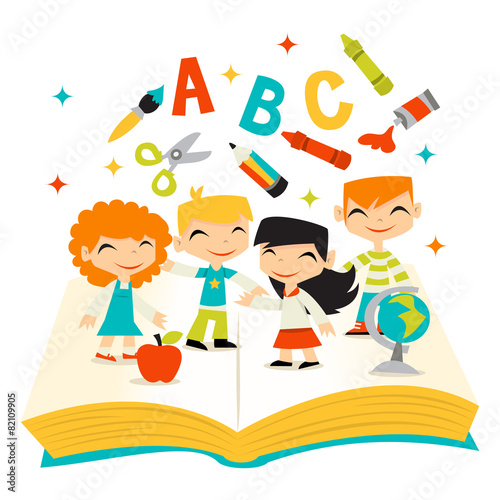 Retro Kids Happy Learning School Book