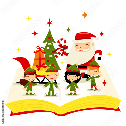 Christmas Santa Elves Story Book
