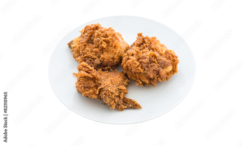fried chicken is isolated