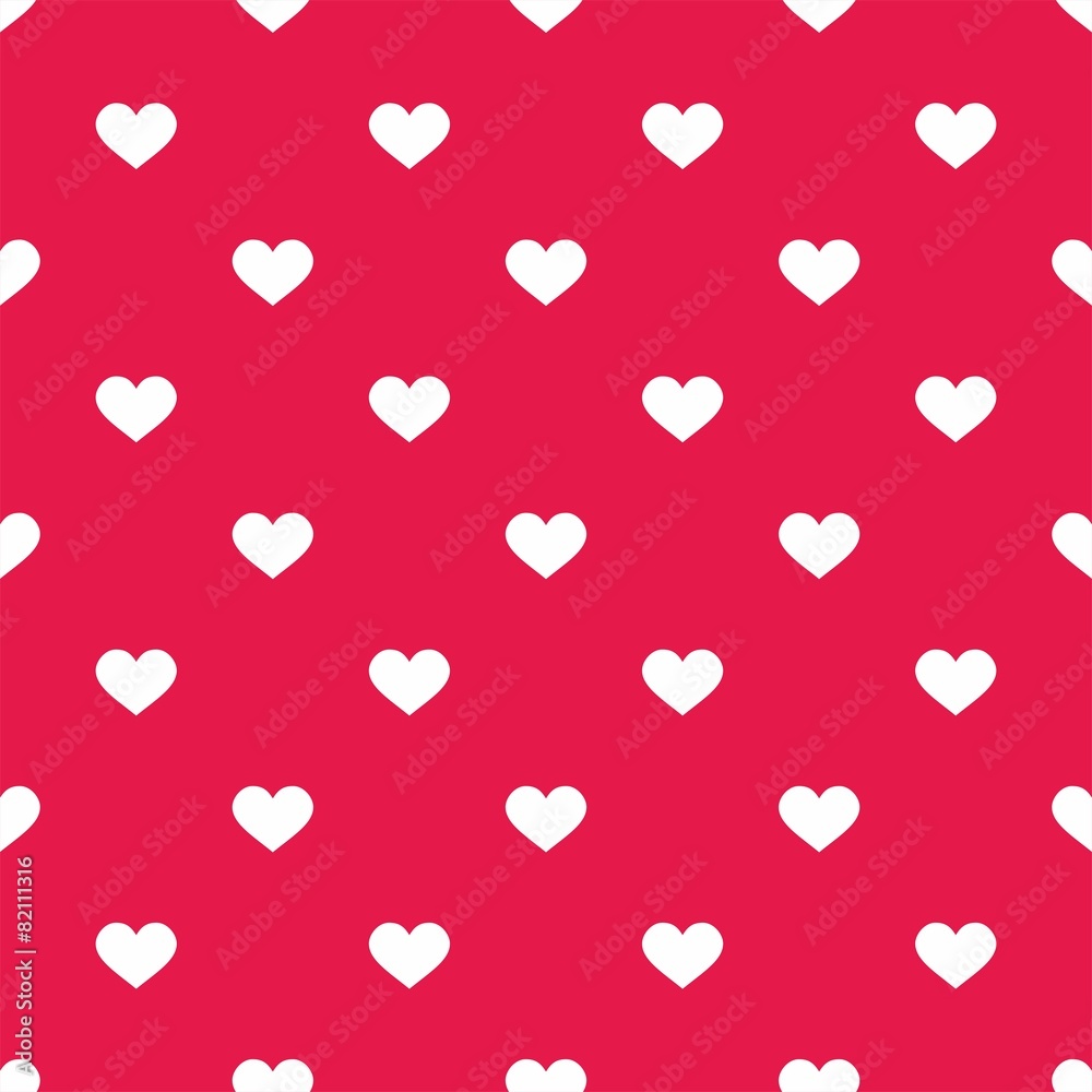 Tile vector pattern white hearts on pastel pink background Tile vector pattern white hearts on pastel pink background