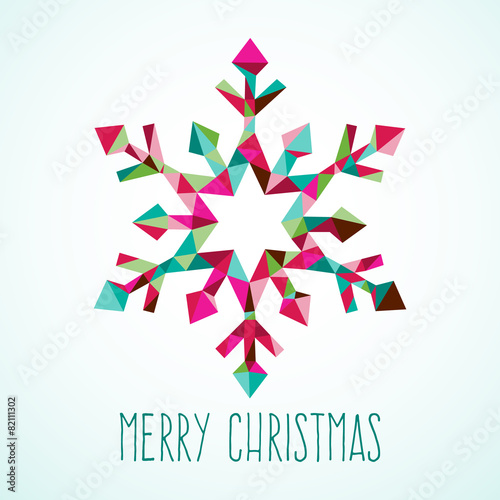 Modern Geometric Triangle Christmas Winter Snowflake