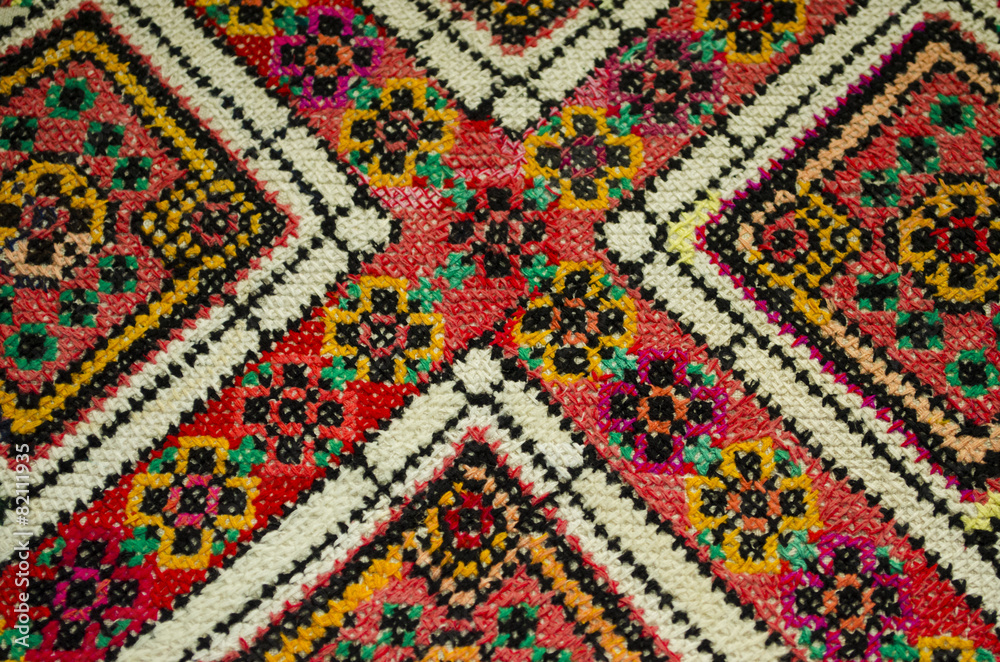 Detail of old embroidery tablecloth Detail of old embroidery tablecloth