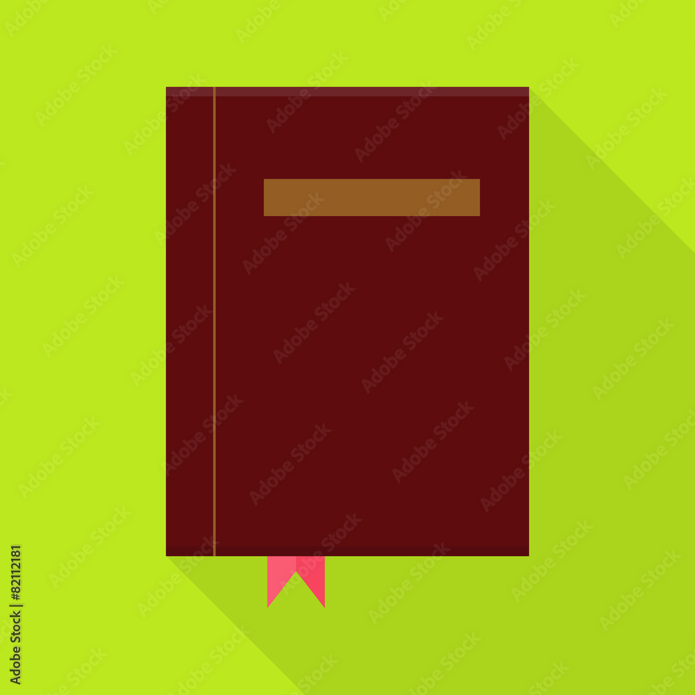Flat Book with Bookmark and Long Shadow Flat Book with Bookmark and Long Shadow