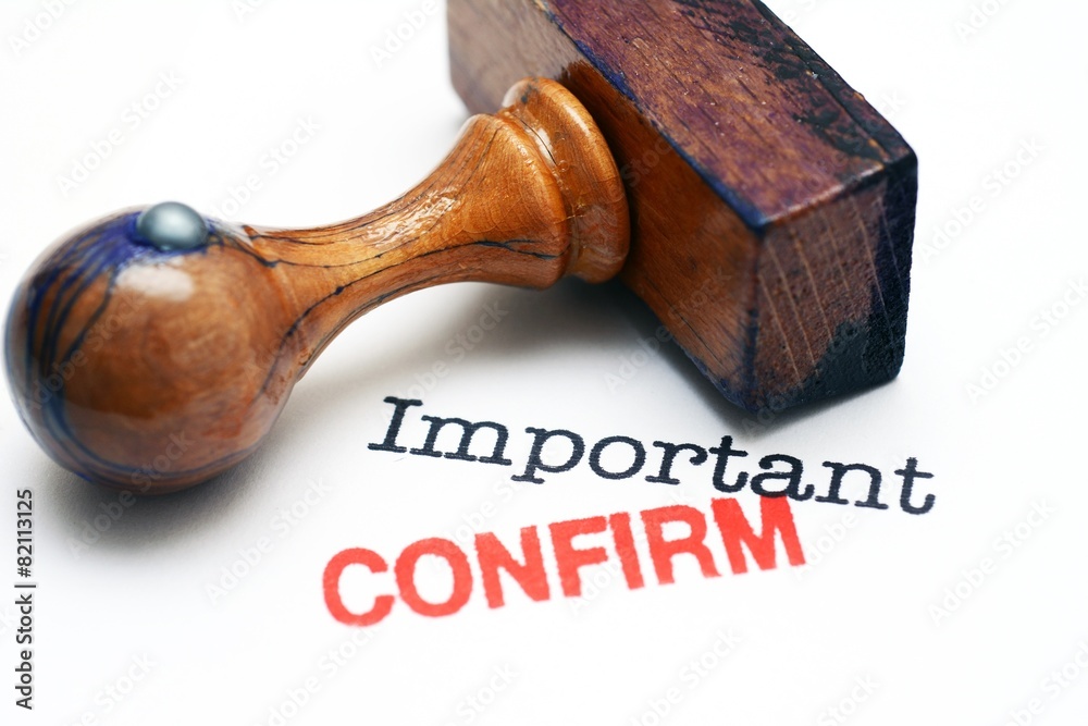 Stamp confirm on important text Stamp confirm on important text