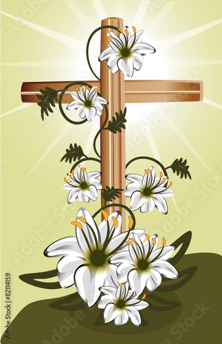 Kreuz mit Lilien