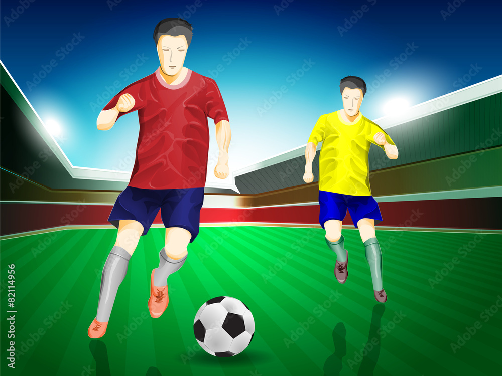 soccer player in match, vector design concept