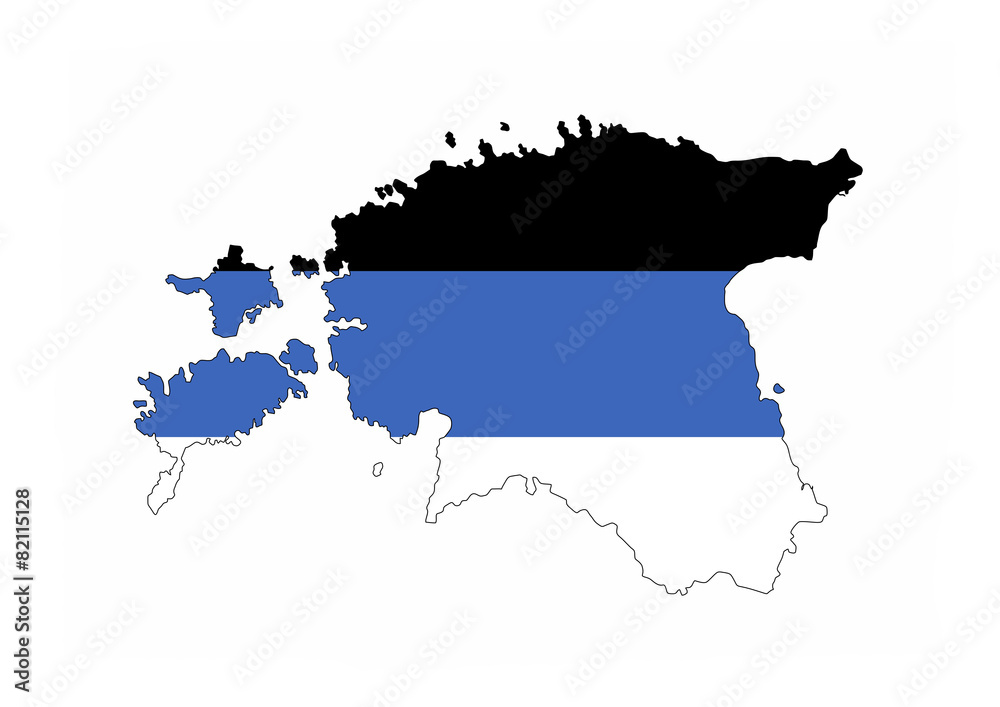 Obraz premium estonia flag map