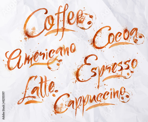 Lettering coffee drops