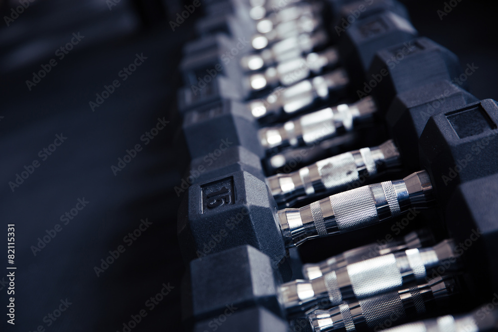 Closeup image of a dumbbells Closeup image of a dumbbells