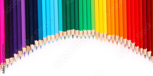 Colorful pencils  isolated on white