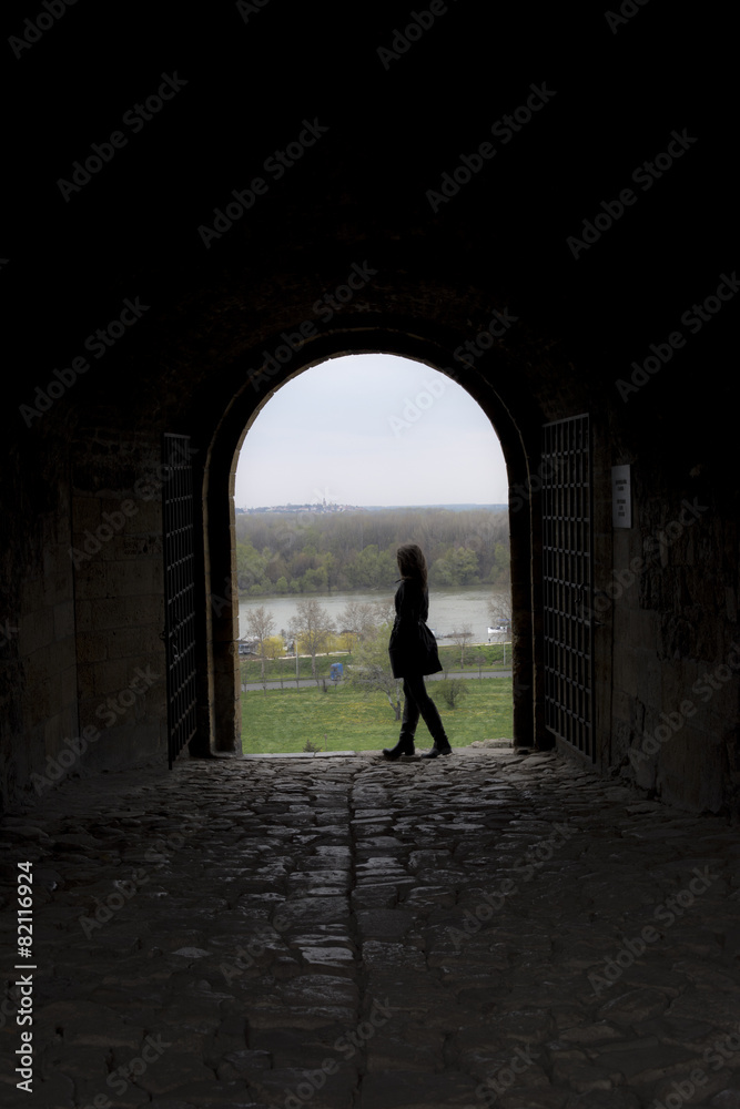 Girl in the passage