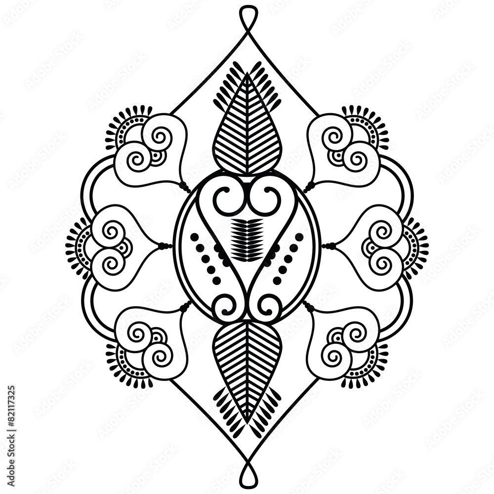 Two leaves shape inspired by henna tattoo Two leaves shape inspired by henna tattoo